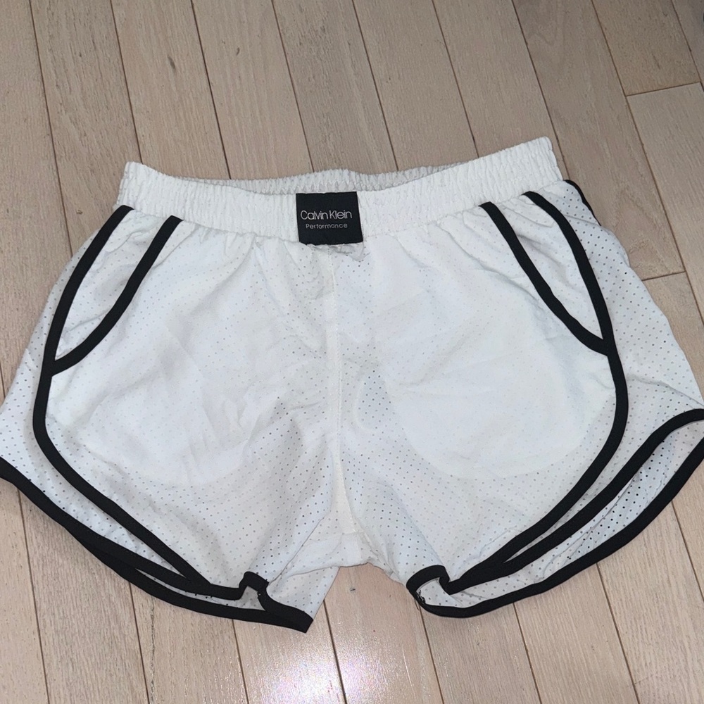 Calvin Klein White Shorts with Black Accents
